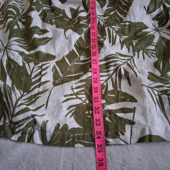 Abercrombie & Fitch Women's XLP Green Tropical Print Linen Blend Maxi Skirt - Picture 14 of 15